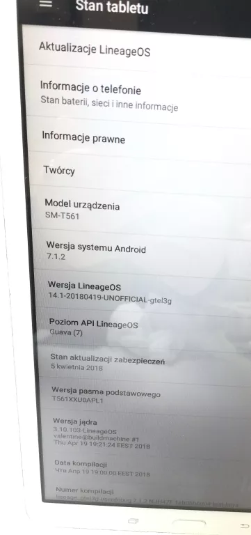 TABLET SAMSUNG SM-T561 9,6" 1,5 GB / 8 GB BIAŁY