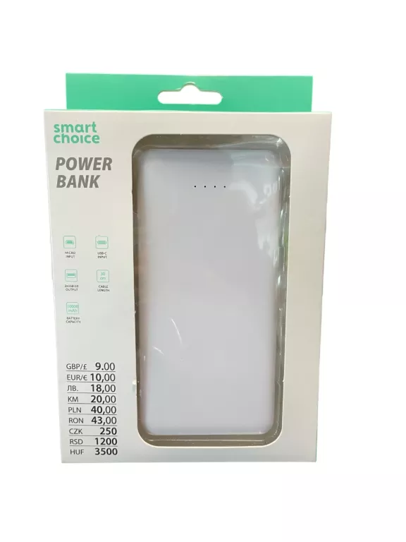 POWERBANK SMART CHOICE 10000MAH MIX KOLORÓW