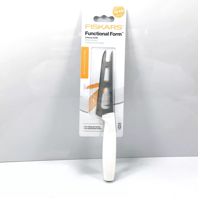 FISKARS NÓŻ KUCHENNY DO KROJENIA SERA OSTRY PROFESJONALNY BIAŁY 24CM FF