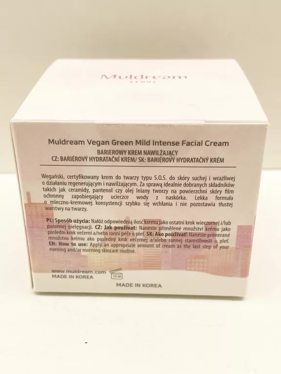 MULDREAM VEGAN GREEN MILD INTENSE FACIAL CREAM