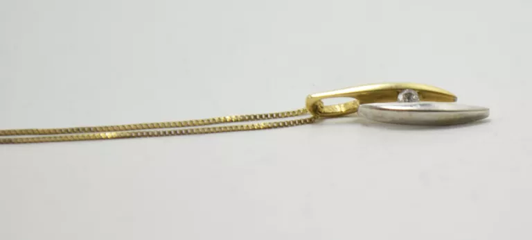 ZŁOTY ŁAŃCUSZEK + ZAWIESZKĄ [585; 1,66 G; 49 CM] DIAMENT