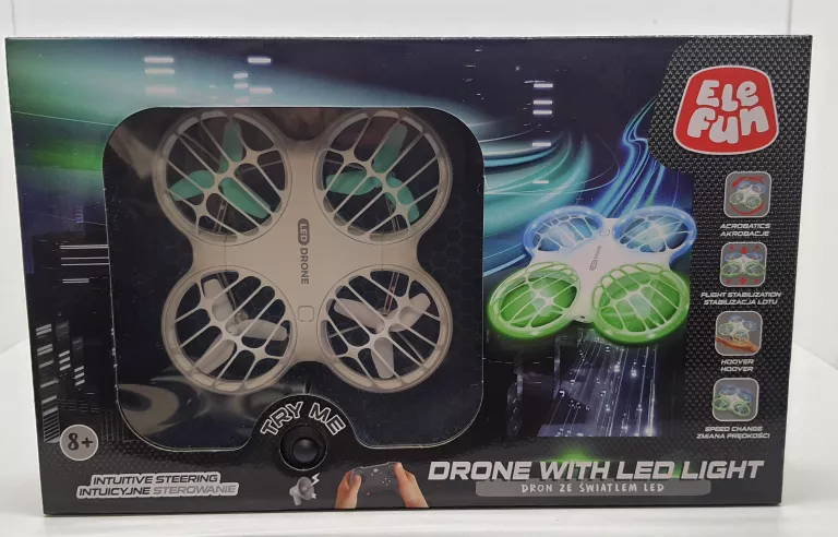 DRON ZE ŚWIATŁEM LED ELEFUN - INTUICYJNE STEROWANIE