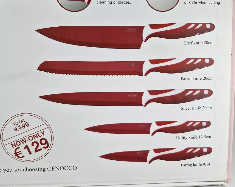 KOMPLET NOŻY 6 SZT. CENOCCO