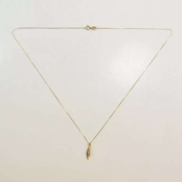 ZŁOTY ŁAŃCUSZEK + ZAWIESZKĄ [585; 1,66 G; 49 CM] DIAMENT