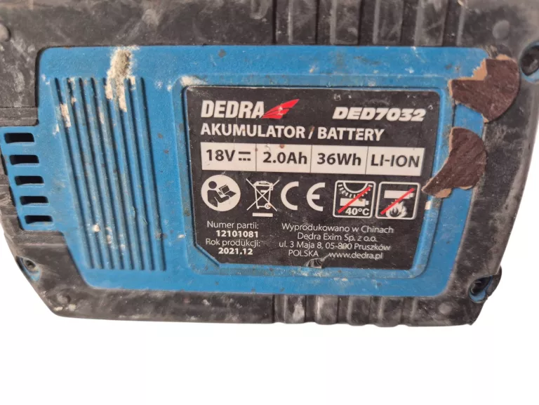 PILARKA TARCZOWA DEDRA DED7064 + 2.0AH + ŁAD