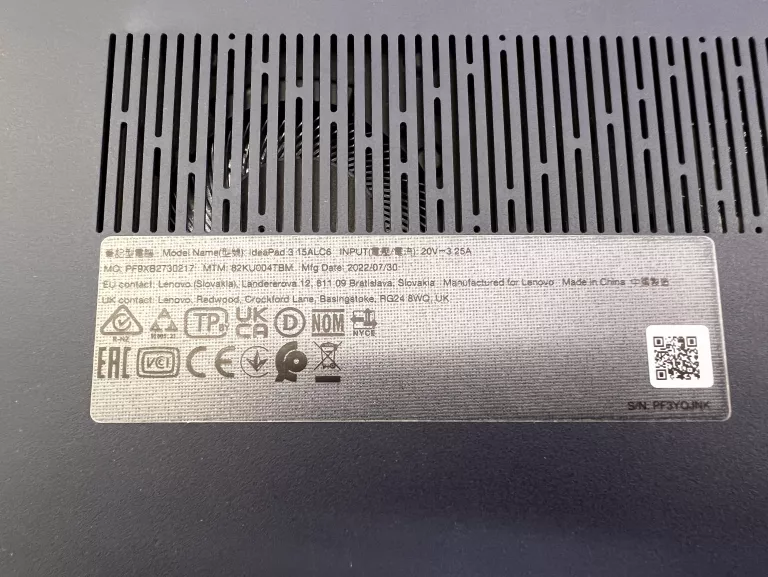 LAPTOP LENOVO IDEAPAD 3 15 ALC6 RYZEN 5500 12/512GB KOMPLET