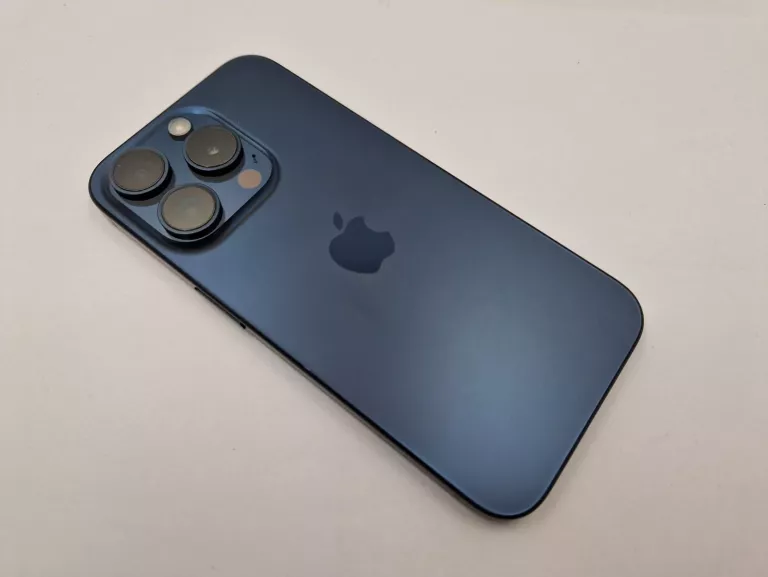 TELEFON APPLE IPHONE 15 PRO 128GB BAT 99% BLUE TITANIUM KOMPLET GWARANCJA