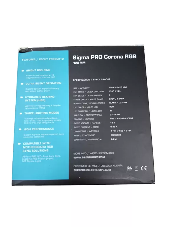 SILENTIUMPC SIGMA PRO CORONA RGB 120 KIT