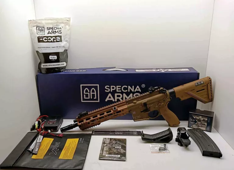 KARABINEK SZTURMOWY AEG SPECNA ARMS SA-H12 ONE KESTREL ETU - TAN ZESTAW GW