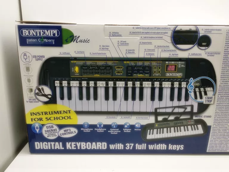 BONTEMPI ELEKTRONICZNY KEYBOARD CYFROWY 37 KLAWISZY