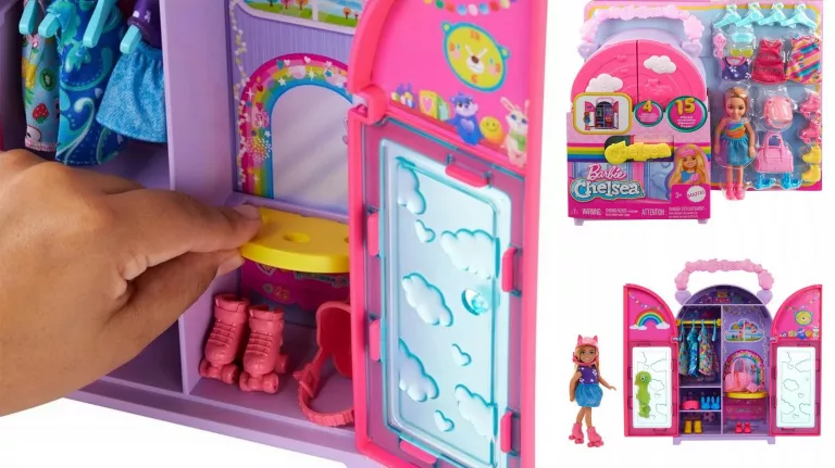 BARBIE SZAFA CHELSEA ZESTAW + LALKA, UBRANKA I AKCESORIA HXN03 19473523464