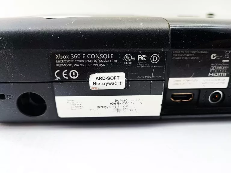 KONSOLA MICROSOFT XBOX 360 E MODEL:1538