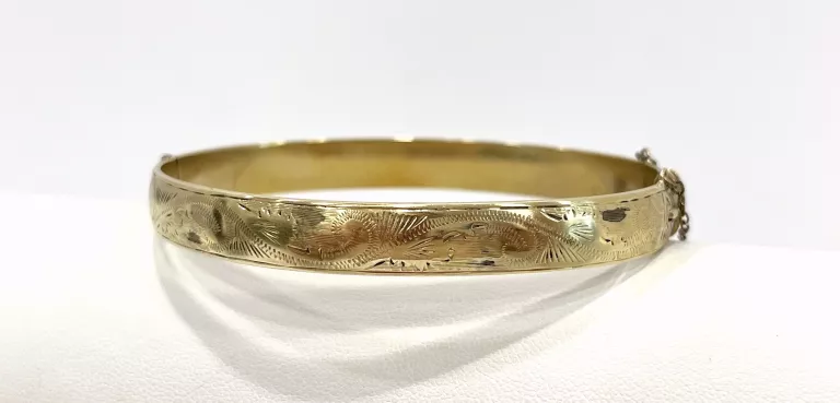 ZJAWISKOWA, ZŁOTA, SZTYWNA BRANSOLETA 22,73G P.585
