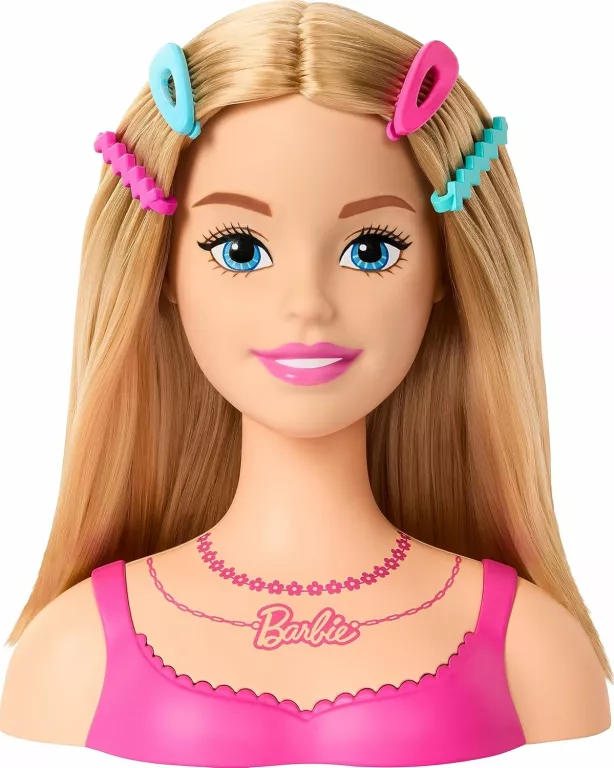 LALKA BARBIE GŁOWA DO STYLIZACJI + 20 AKCESORIÓW DO STYLIZACJI WŁOSÓW HMD8