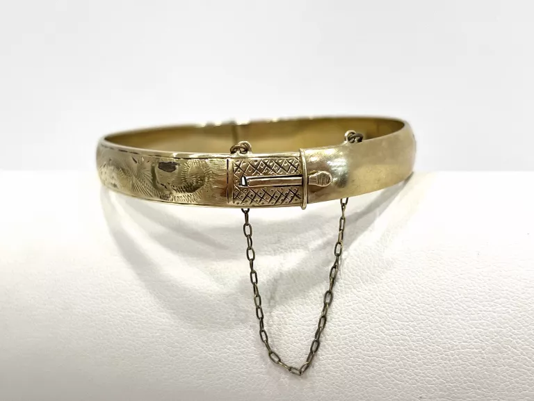ZJAWISKOWA, ZŁOTA, SZTYWNA BRANSOLETA 22,73G P.585