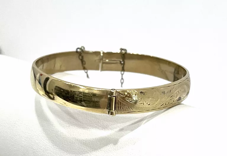 ZJAWISKOWA, ZŁOTA, SZTYWNA BRANSOLETA 22,73G P.585