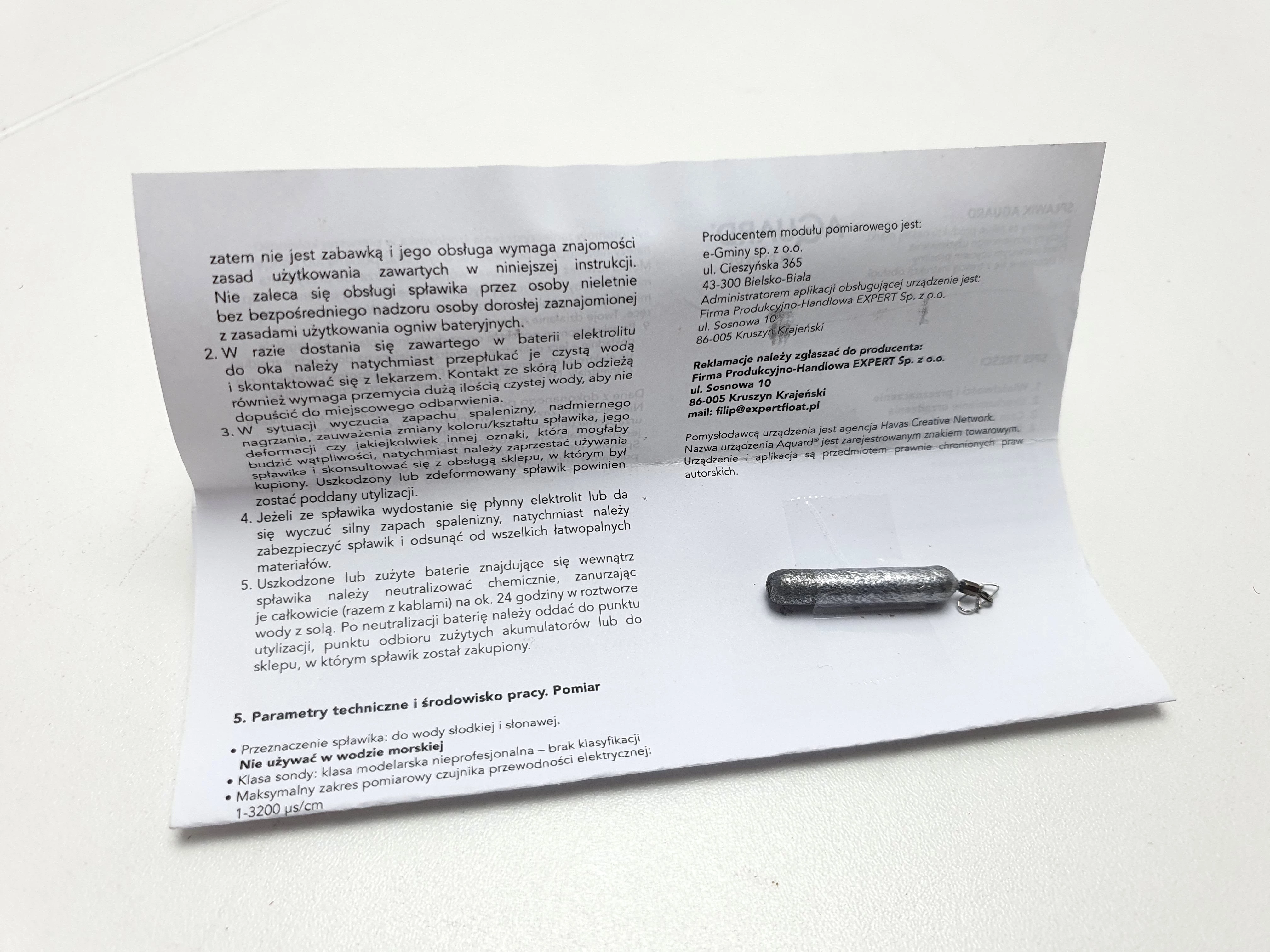 splawik-do-sprawdzania-jakosci-wody-aquard-wypornosc-10