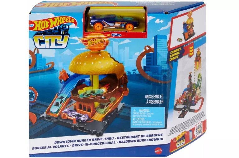 HOT WHEELS CITY ZESTAW RAJDOWA BURGEROWNIA +POJAZD