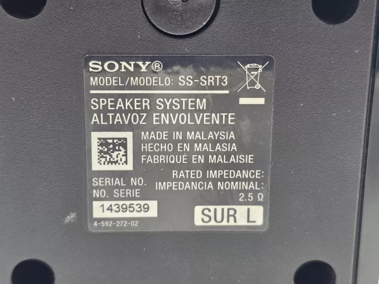 ZESTAW AUDIO 5.1 SONY HT-RT3 600W CZARNY SOUNDBAR + SUBWOOFER + GŁOŚNIKI