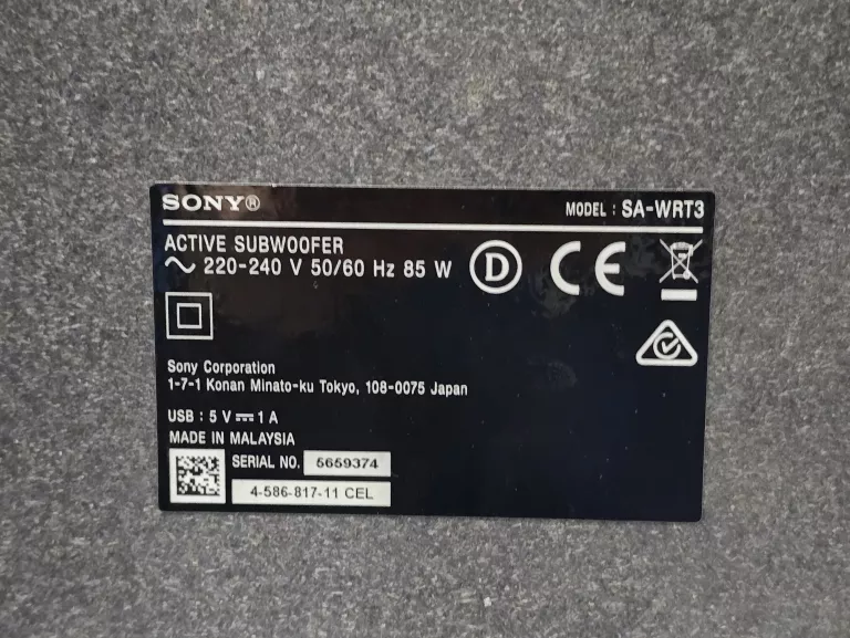 ZESTAW AUDIO 5.1 SONY HT-RT3 600W CZARNY SOUNDBAR + SUBWOOFER + GŁOŚNIKI
