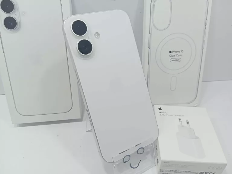 TELEFON APPLE IPHONE 16 128 GB WHITE FV GWAR ŁADOWARKA KOMPLET