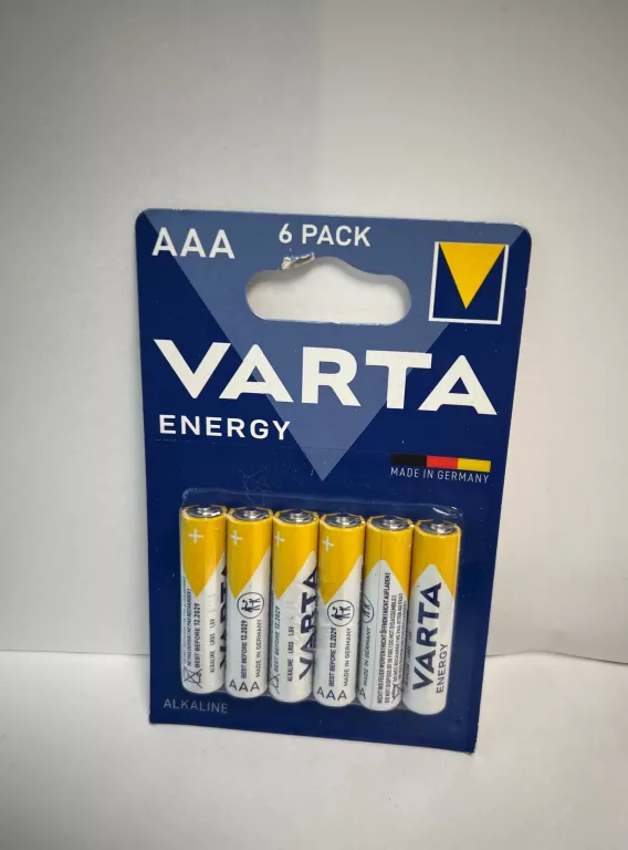 6X BATERIA VARTA LONGLIFE ALKALICZNA AAA R3 1,5V