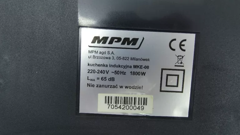 KUCHENKA INDUKCYJNA MPM MKE-08 1800W ZESTAW