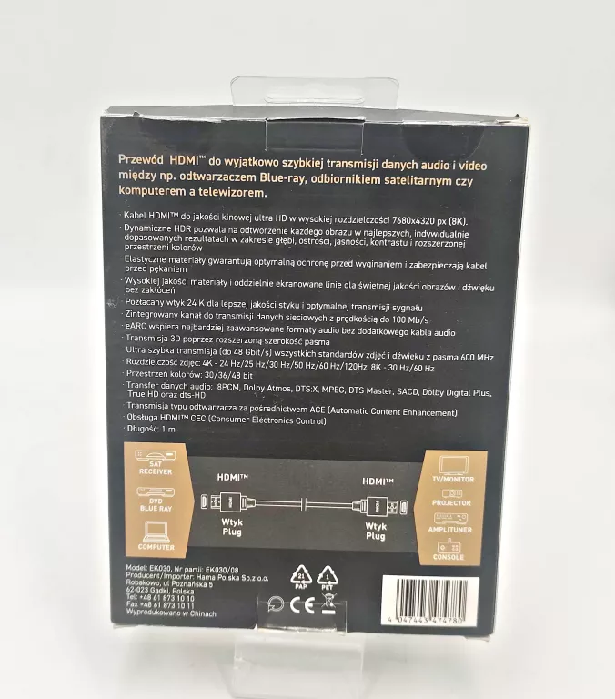 KABEL HDMI REINSTON ULTRA EK030 1M 8K