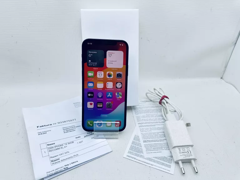 APPLE IPHONE 12 64 GB W PUD + FV.09.2024RZ ORANGE 100% KONDYCJA REFUB