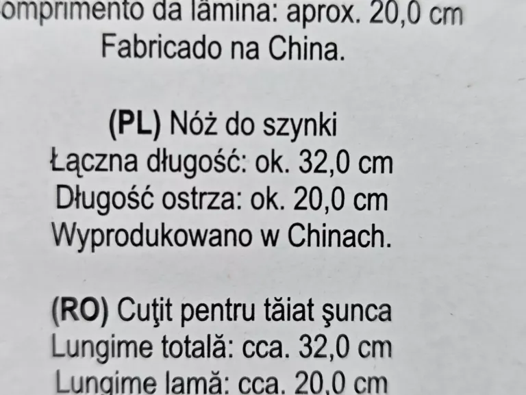 NÓŻ KUCHENNY KARPATI 32 CM