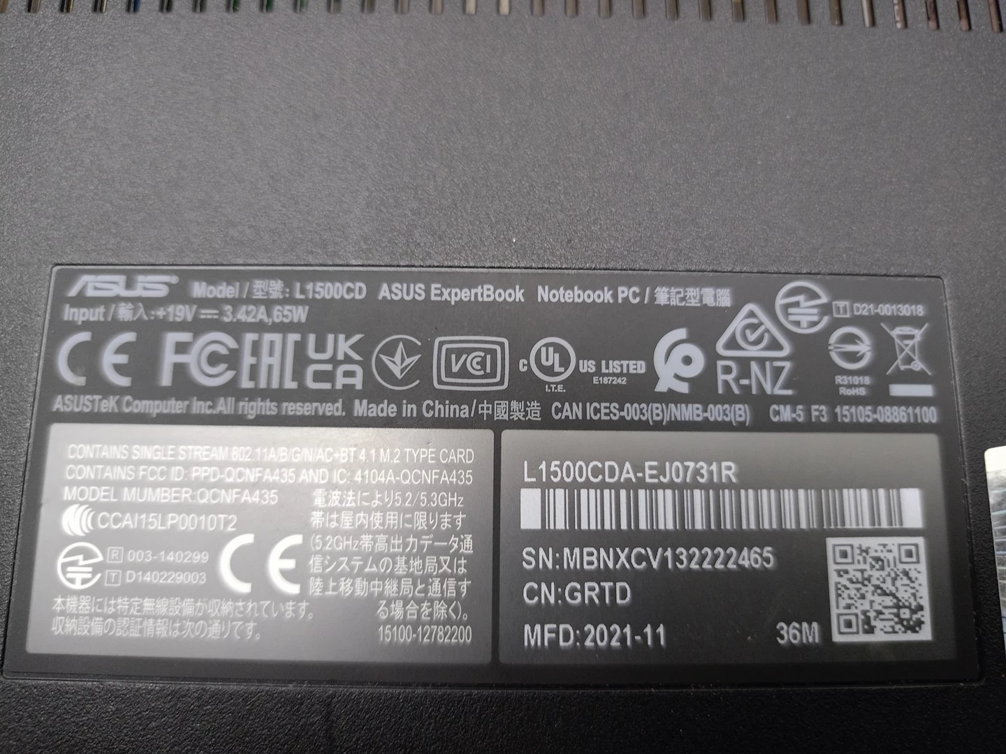 laptop-asus-expertbook-l1500cd-ryzen-3-kod-producenta-l1500cda-ej0731r