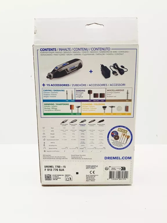 SZLIFIERKA WIELOFUNKCYJNA AKUMULATOROWE DREMEL LITE 7760-15 3,6 V