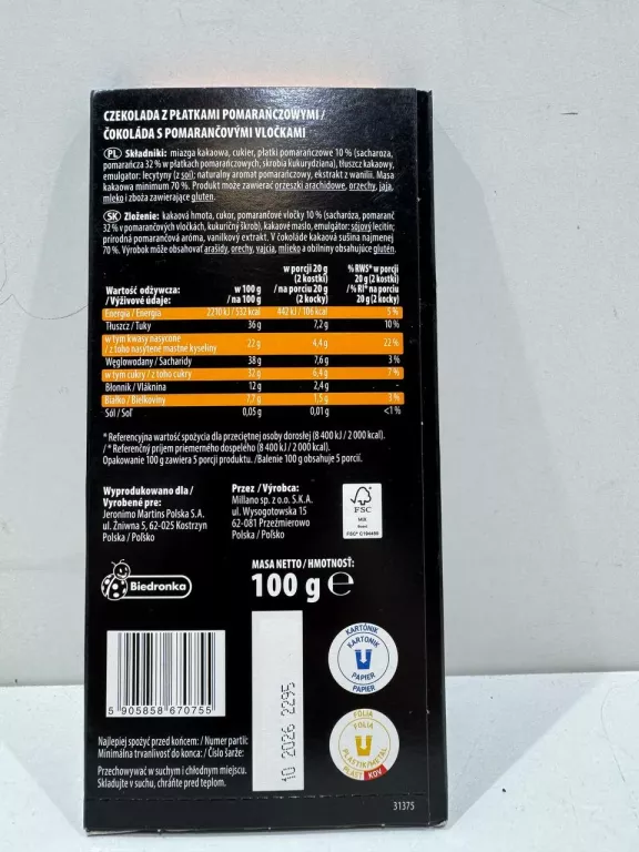MELTIE DARK CHOCOLATE ORANGE 70%