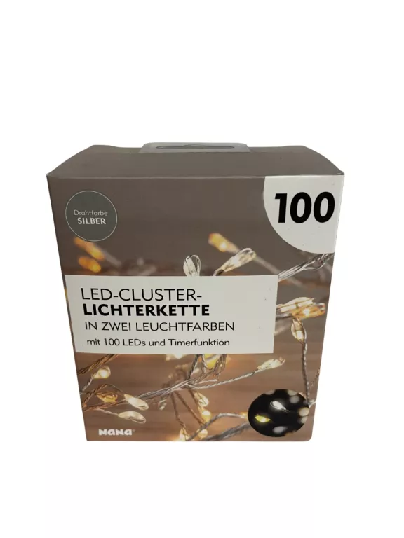 ŁAŃCUCH ŚWIETLNY LAMPKI 100 LED  SREBRNY