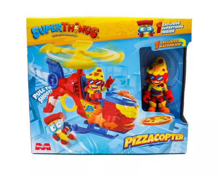 SUPER ZINGS SUPERTHINGS PIZZACOPTER POJAZD FIGURKI KAZOOM KID SLICEY