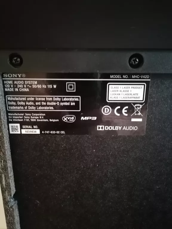 GŁOŚNIK - SONY MHC-V420 / 115W / BLUETOOTH / CD/DVD / KARAOKE / ŚWIATŁA B/
