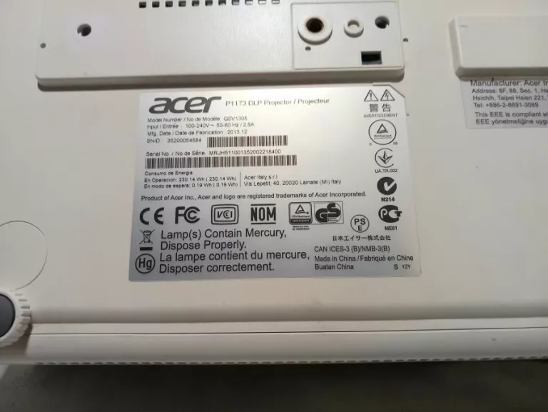 PROJEKTOR ACER P1173 DLP