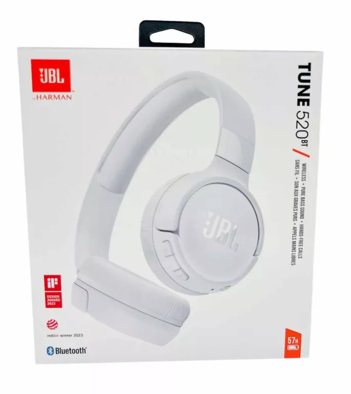 SŁUCHAWKI NAUSZNE JBL TUNE 520BT BIAŁY