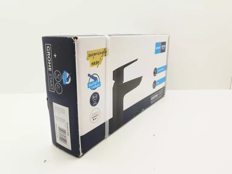 BATERIA UMYWALKOWA STOJĄCA QUICKFIX CZARNY MAT GROHE START Z KORKIEM