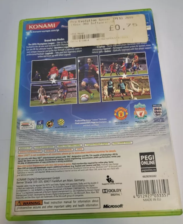 GRA 15 PES 2009 XBOX 360