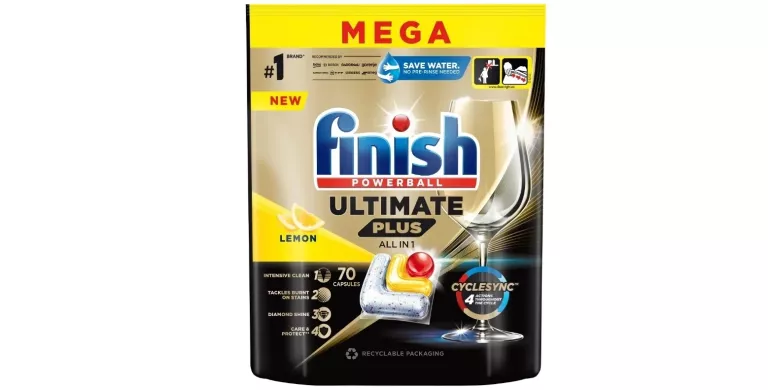 FINISH ULTIMATE PLUS ALL IN 1 LEMON KAPSUŁKI DO ZMYWARKI 70 SZTUK MEGA