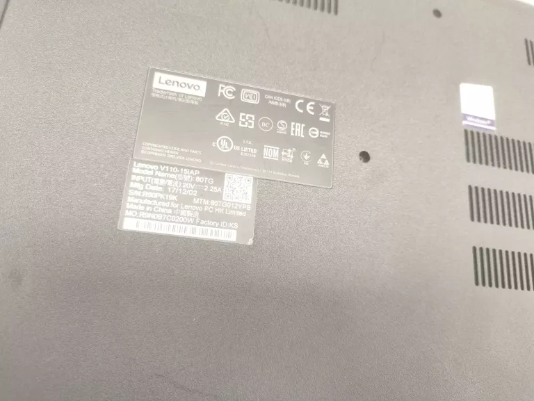 LAPTOP LENOVO V110-15IAP 80TG