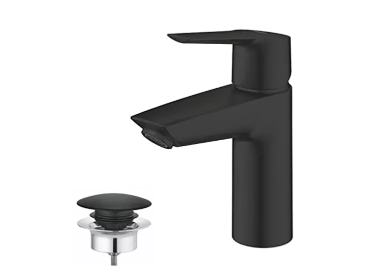 BATERIA UMYWALKOWA STOJĄCA QUICKFIX CZARNY MAT GROHE START Z KORKIEM
