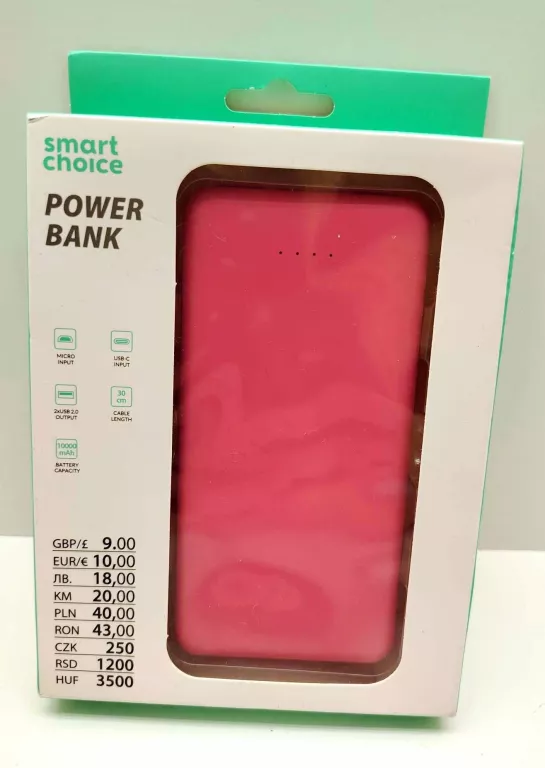POWERBANK PEPCO 10000MAH RÓŻOWY