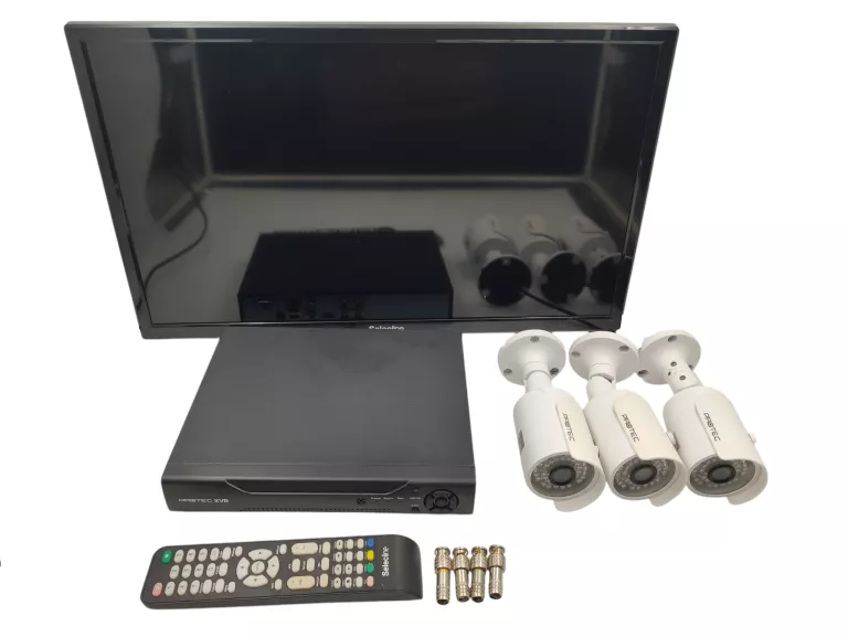 ZESTAW MONITORINGU PROTEC /3X KAMERA ESBR-2084L/REJESTRATOR /MONITOR