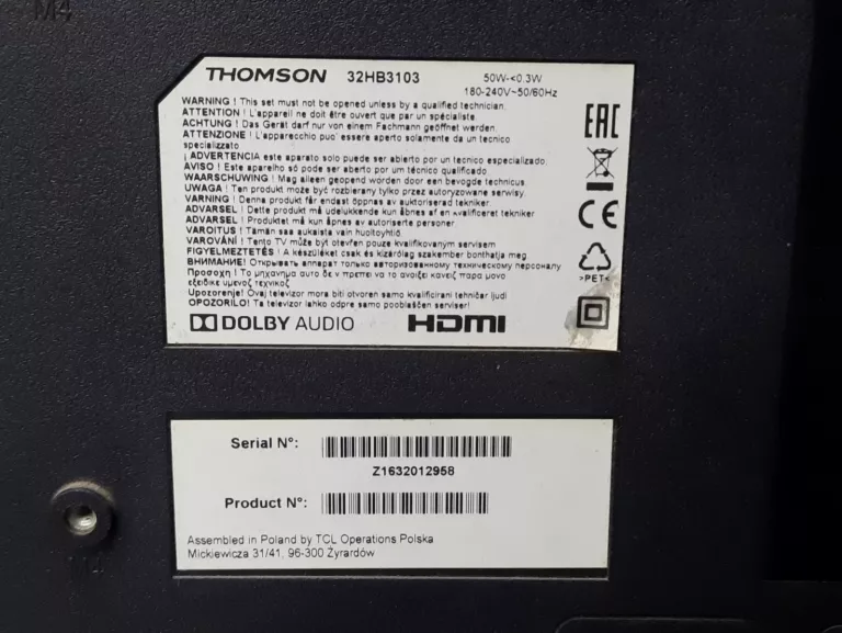 TELEWIZOR THOMSON 32HB3103