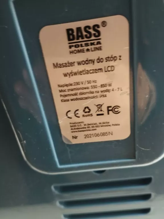 MASAŻER WODNY DO STÓP Z WYŚWIETLACZEM LCD BASS POLSKA