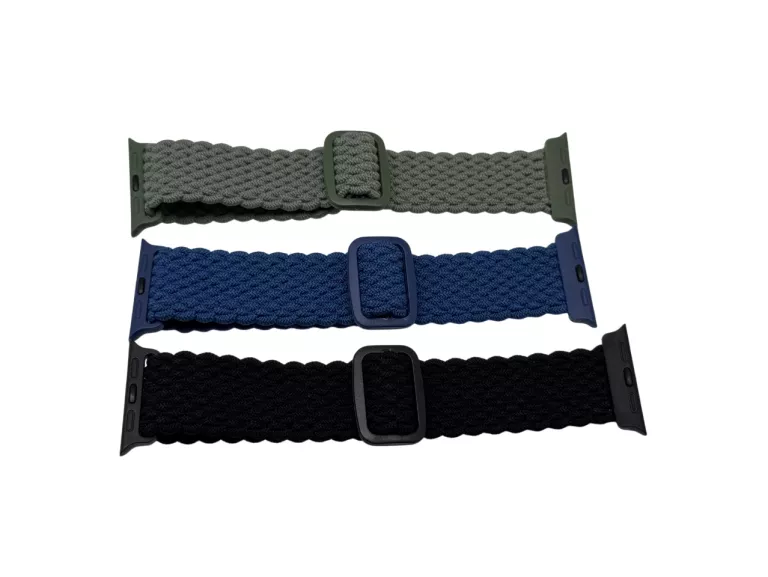 PASEK PLECIONY OPASKA DO APPLE WATCH DO ZEGARKA 38MM CZARNY GRANAT ZIELEON