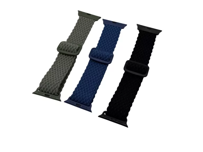 PASEK PLECIONY OPASKA DO APPLE WATCH DO ZEGARKA 38MM CZARNY GRANAT ZIELEON