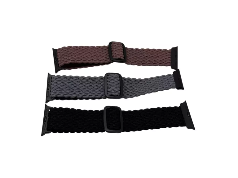 PASEK PLECIONY OPASKA DO APPLE WATCH DO ZEGARKA 38MM CZARNY SZARY BORDO